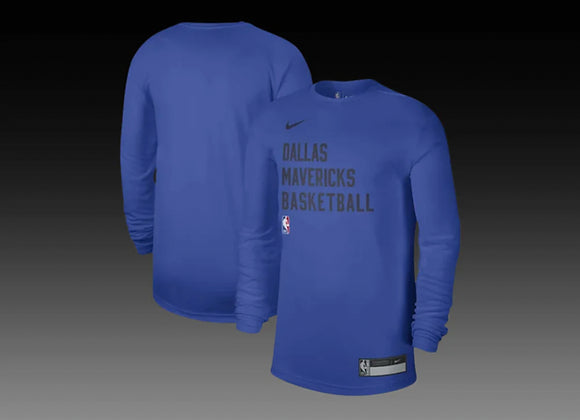 Dallas Mavericks On-Court Practice Performance Long Sleeve T-Shirt