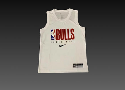 Chicago Bulls White Warm-Up Tank Top