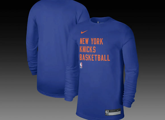 New York Knicks On-Court Practice Performance Long Sleeve T-Shirt