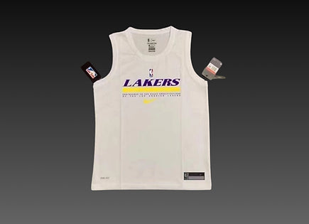 Los Angeles Lakers White Warm-Up Tank Top