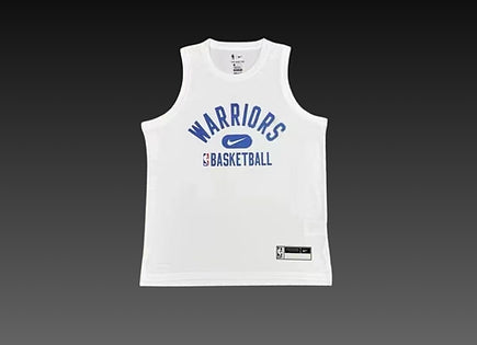 Golden State Warriors White Warm-Up Tank Top