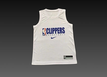 Los Angeles Clippers White Warm-Up Tank Top