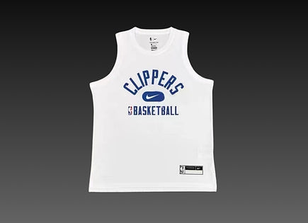 Los Angeles Clippers White Warm-Up Tank Top