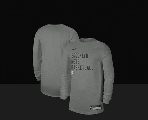 Brooklyn Nets On-Court Practice Performance Long Sleeve T-Shirt