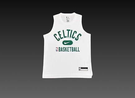 Boston Celtics White Warm-Up Tank Top