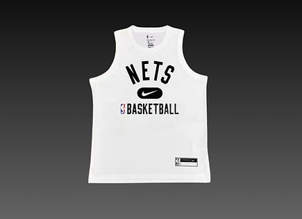 Brooklyn Nets White Warm-Up Tank Top