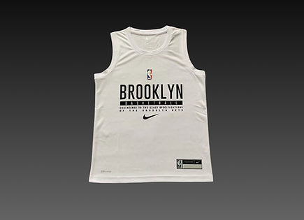 Brooklyn Nets White Warm-Up Tank Top