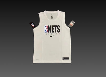 Brooklyn Nets White Warm-Up Tank Top