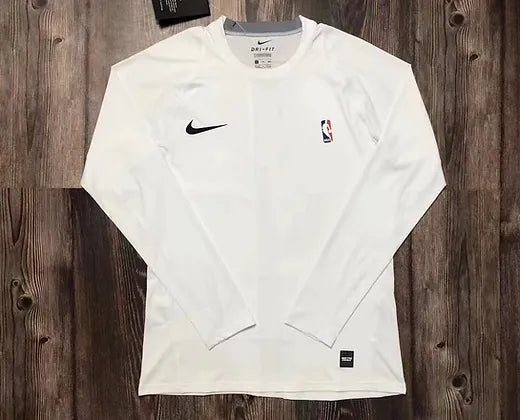 NBA Elite Pro White Compression Long Sleeve