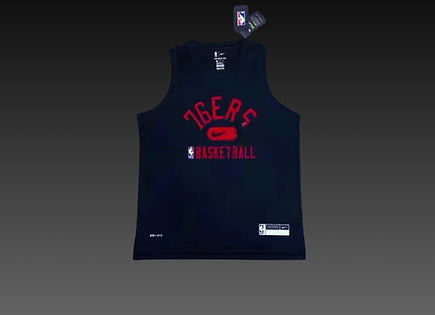 Philadelphia 76ers Black Warm-Up Tank Top