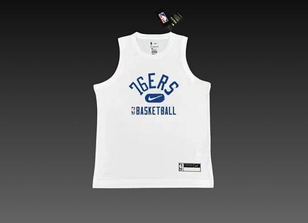 Philadelphia 76ers White Warm-Up Tank Top